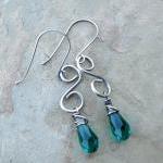 Green Earrings, Sterling Si..